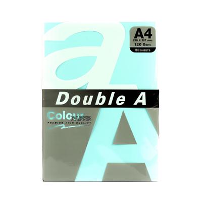 กระดาษการ์ดสี A4 120แกรม ฟ้า(แพ็ค50แผ่น) Double A